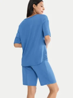 Triumph Piżama Timeless Sensuality 10222627 Niebieski Relaxed Fit