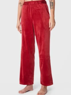 Triumph Spodnie piżamowe Mix & Match Velour 10213411 Czerwony Relaxed Fit