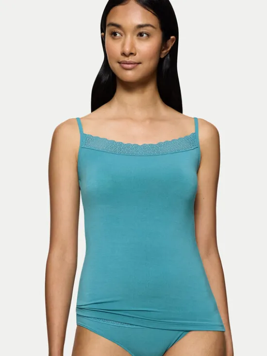 Triumph Top Feel Of Modal 10221654 Turkusowy Slim Fit