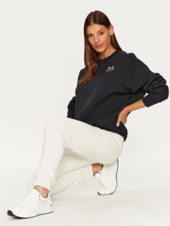 Under Armour Bluza Essential Flc Os Crew 1379475 Czarny Loose Fit