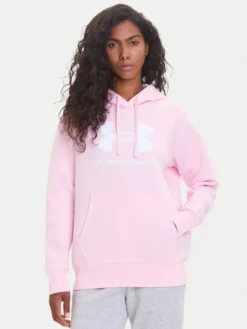 Under Armour Bluza Ua Rival Fleece Big Logo 1379501 Różowy Loose Fit