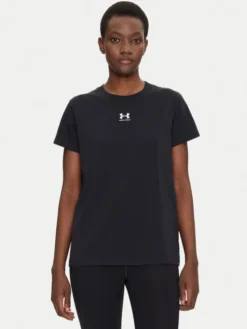 Under Armour Koszulka techniczna Rival Core 1383648 Czarny Regular Fit