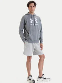 Under Armour Szorty sportowe UA Icon Fleece 1380377 Szary Regular Fit