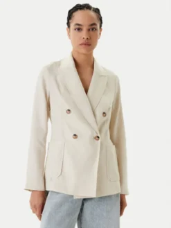 United Colors Of Benetton Marynarka 2AGHDW03E Beżowy Regular Fit