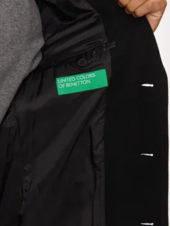 United Colors Of Benetton Płaszcz wełniany 2X59UN05M Czarny Regular Fit