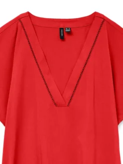 Vero Moda Bluzka Bella 10327551 Czerwony Regular Fit