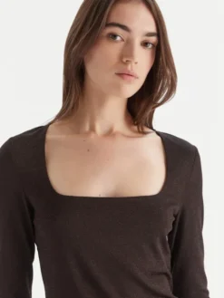Vero Moda Bluzka Kanva 10336088 Brązowy Regular Fit