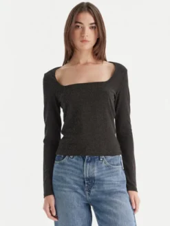 Vero Moda Bluzka Kanva 10336088 Czarny Regular Fit