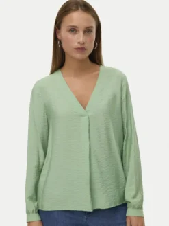 Vero Moda Bluzka Urli 10338835 Zielony Regular Fit