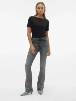 Vero Moda Jeansy Flash 10303196 Szary Flared Fit