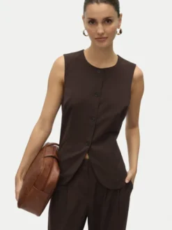 Vero Moda Kamizelka Sigga 10336320 Brązowy Regular Fit