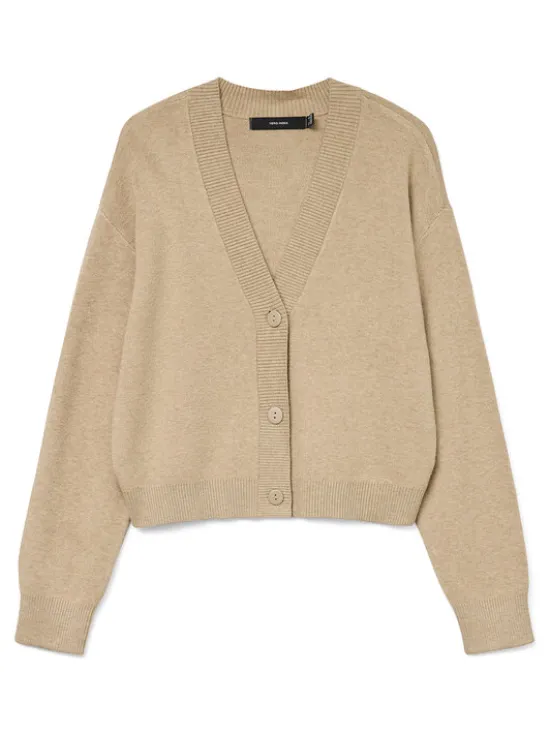 Vero Moda Kardigan Gold Art 10332210 Beżowy Regular Fit