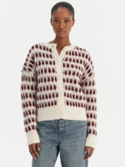 Vero Moda Kardigan Lisa 10336622 Beżowy Regular Fit