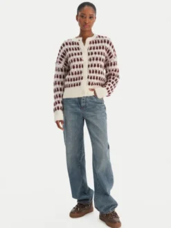 Vero Moda Kardigan Lisa 10336622 Beżowy Regular Fit