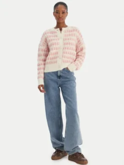 Vero Moda Kardigan Lisa 10336622 Beżowy Regular Fit