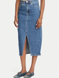 Vero Moda Spódnica jeansowa Veri 10295731 Niebieski Regular Fit