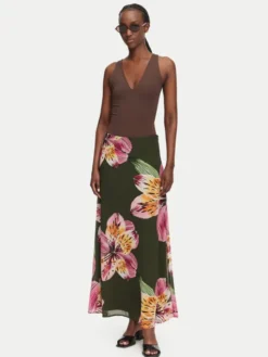 Vero Moda Spódnica maxi Ismene 10351432 Zielony Regular Fit