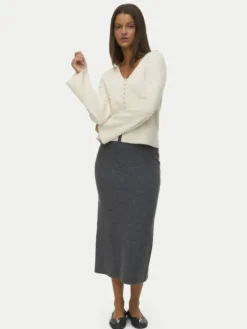Vero Moda Spódnica ołówkowa Brisa 10334684 Szary Slim Fit