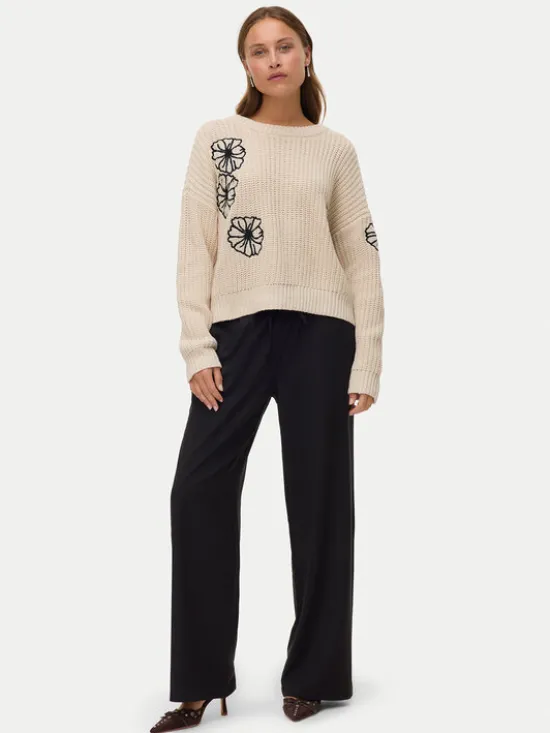 Vero Moda Spodnie materiałowe Milly 10331924 Czarny Wide Leg