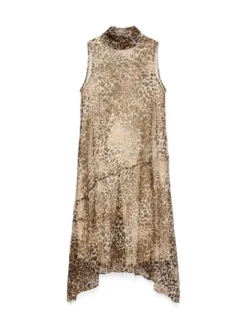 Vero Moda Sukienka letnia Smilla 10345453 Beżowy Regular Fit