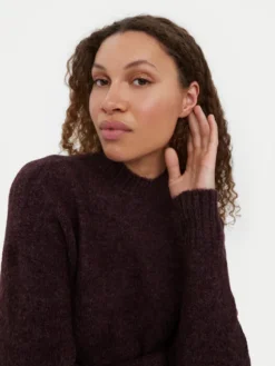 Vero Moda Sweter 10269229 Fioletowy Loose Fit