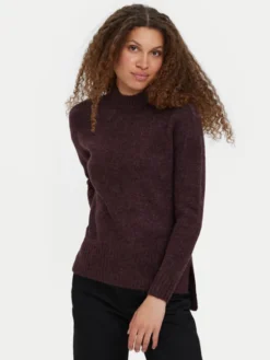 Vero Moda Sweter 10269229 Fioletowy Loose Fit