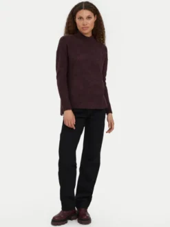 Vero Moda Sweter 10269229 Fioletowy Loose Fit