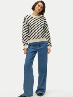 Vero Moda Sweter Lara 10310862 Beżowy Regular Fit