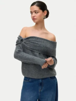 Vero Moda Sweter Lovely 10336698 Szary Regular Fit