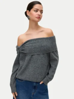 Vero Moda Sweter Lovely 10336698 Szary Regular Fit
