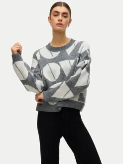 Vero Moda Sweter Love 10331432 Szary Regular Fit