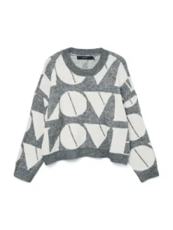 Vero Moda Sweter Love 10331432 Szary Regular Fit