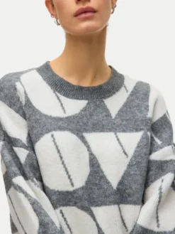 Vero Moda Sweter Love 10331432 Szary Regular Fit