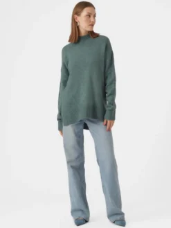Vero Moda Sweter 10269229 Zielony Regular Fit
