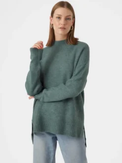 Vero Moda Sweter 10269229 Zielony Regular Fit