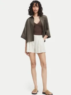 Vero Moda Szorty materiałowe Rosie 10346913 Beżowy jasny Loose Fit