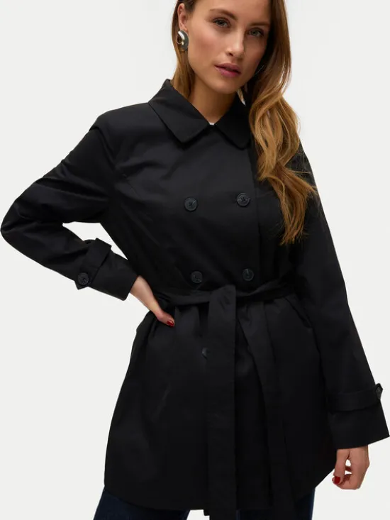 Vero Moda Trencz Chelsea 10329343 Czarny Regular Fit