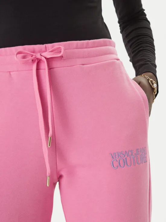 Versace Jeans Couture Spodnie dresowe 80HAAT01 CF01T Różowy Regular Fit