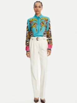 Versace Jeans Couture Spodnie materiałowe 78HAA111 Biały Straight Fit