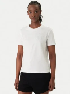 Versace Jeans T-Shirt 80HAHT09 Biały Regular Fit