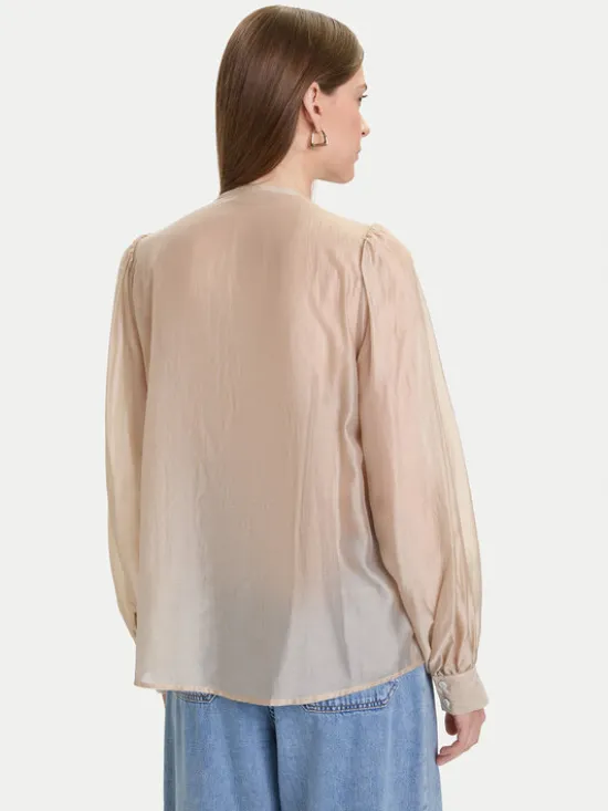 ViCOLO Bluzka TF0256 Beżowy Regular Fit