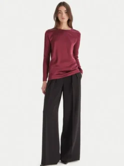 ViCOLO Bluzka TF0244 Bordowy Regular Fit