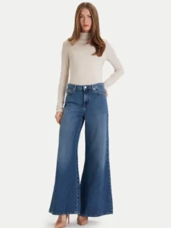 ViCOLO Jeansy DF5159 Niebieski Wide Leg