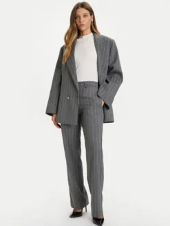 ViCOLO Spodnie materiałowe TF0232 Szary Regular Fit