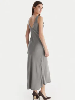 ViCOLO Sukienka koktajlowa TF0247 Szary Regular Fit