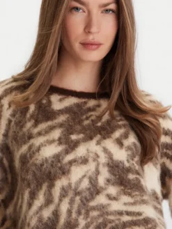 ViCOLO Sweter 55044F Brązowy Regular Fit