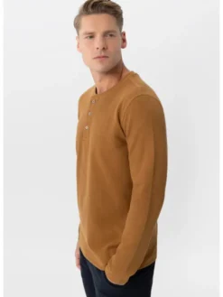 Volcano Longsleeve L-AZUX Beżowy Regular Fit