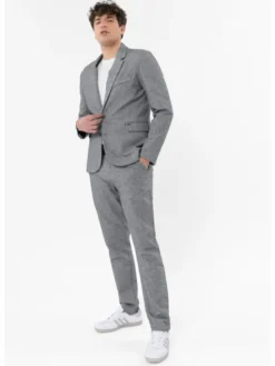 Volcano Marynarka JB-AURO Szary Regular Fit