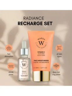 Warda Skincare Glow Boost: Vit C Cream + Serum Set Krem