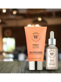 Warda Skincare SKIN GLOW BOOST WITAMINA C NAWILŻAJĄCY 50m + SERUM 30ml Krem na dzień